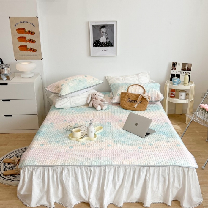 91家纺网 家纺一手货源 找家纺 昔可 2022新款圆网乳胶凉席 晕染夏日