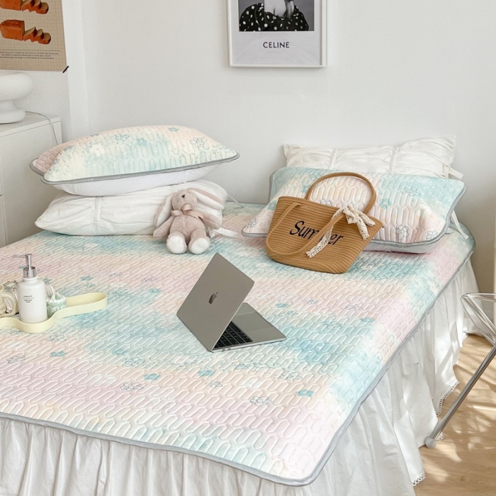 91家纺网 家纺一手货源 找家纺 昔可 2022新款圆网乳胶凉席 晕染夏日