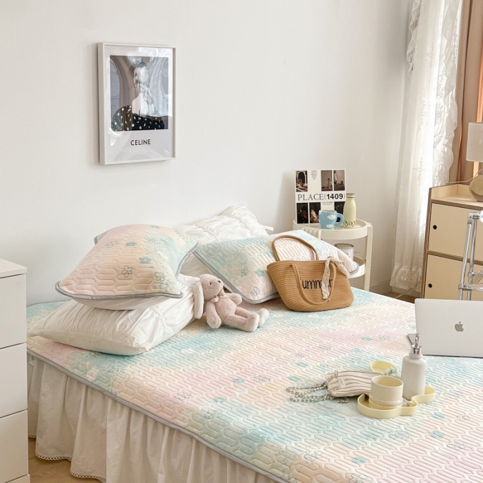 91家纺网 家纺一手货源 找家纺 昔可 2022新款圆网乳胶凉席 晕染夏日