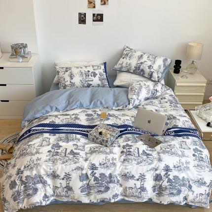 91家纺网 家纺一手货源 找家纺 （总）昔可 2022新款英式庄园风全棉四件套