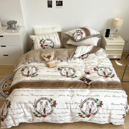 91家纺网 家纺一手货源 找家纺 昔可 2022新款英式庄园风全棉四件套 童年故事