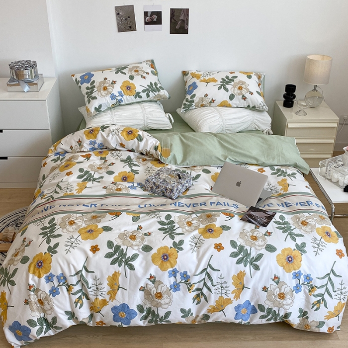 91家纺网 家纺一手货源 找家纺 昔可 2022新款英式庄园风全棉四件套 人间四月花