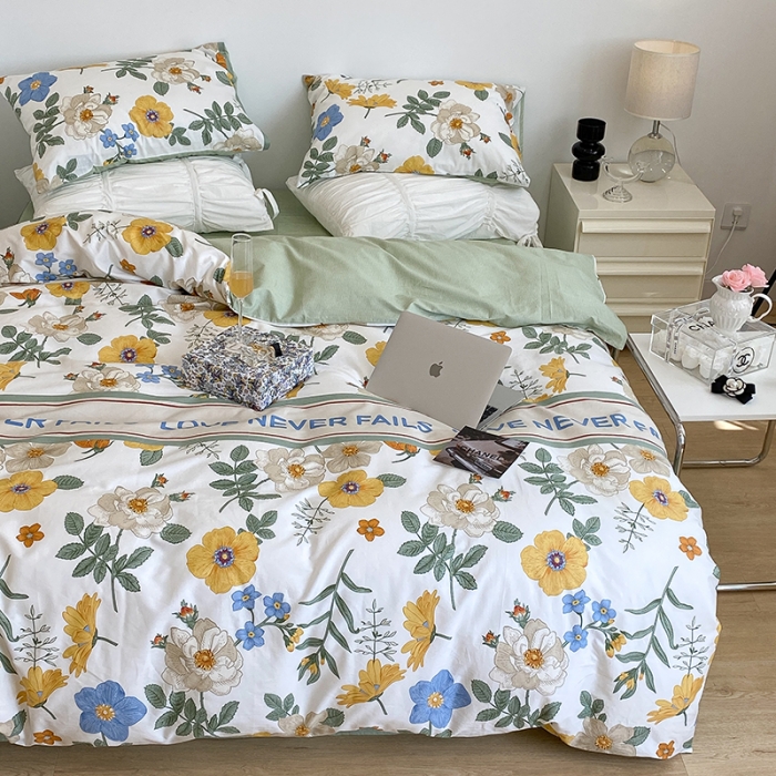 91家纺网 家纺一手货源 找家纺 昔可 2022新款英式庄园风全棉四件套 人间四月花