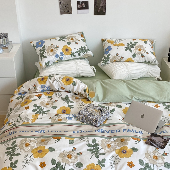 91家纺网 家纺一手货源 找家纺 昔可 2022新款英式庄园风全棉四件套 人间四月花