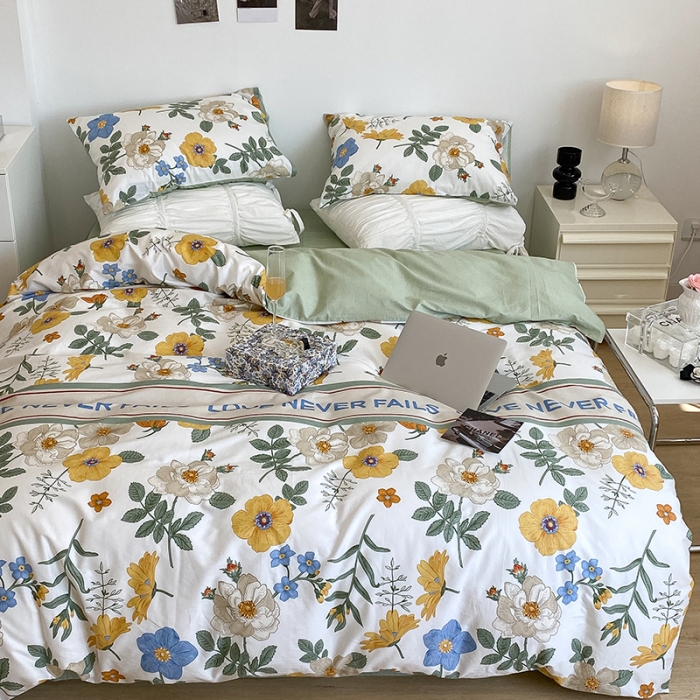 91家纺网 家纺一手货源 找家纺 昔可 2022新款英式庄园风全棉四件套 人间四月花