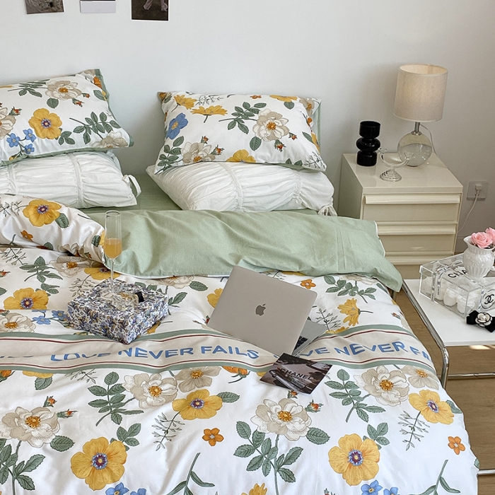 91家纺网 家纺一手货源 找家纺 昔可 2022新款英式庄园风全棉四件套 人间四月花