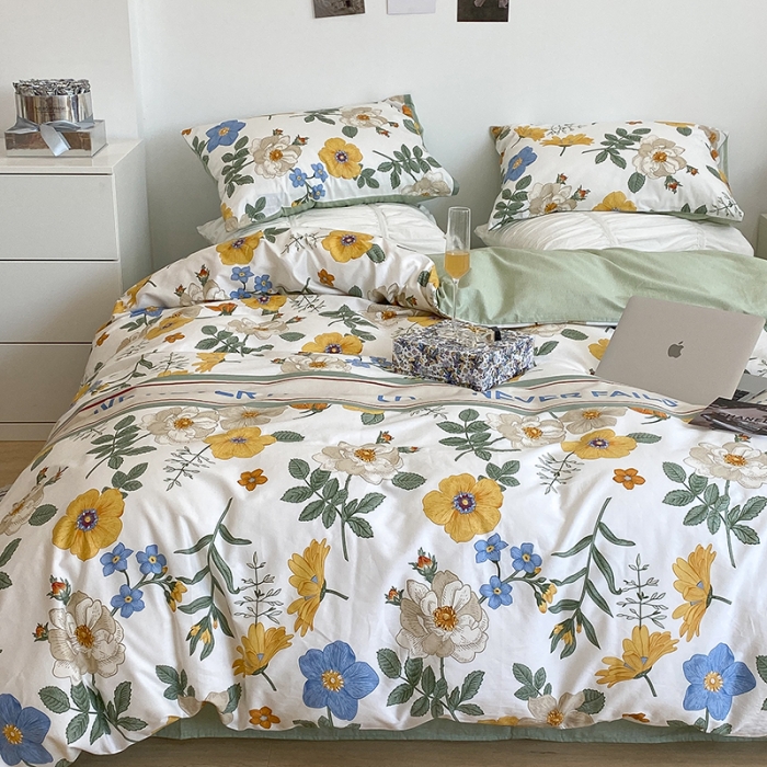 91家纺网 家纺一手货源 找家纺 昔可 2022新款英式庄园风全棉四件套 人间四月花