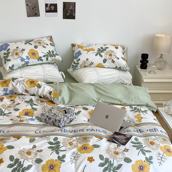 91家纺网 家纺一手货源 找家纺 昔可 2022新款英式庄园风全棉四件套 人间四月花