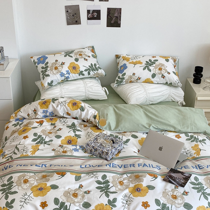 91家纺网 家纺一手货源 找家纺 昔可 2022新款英式庄园风全棉四件套 人间四月花