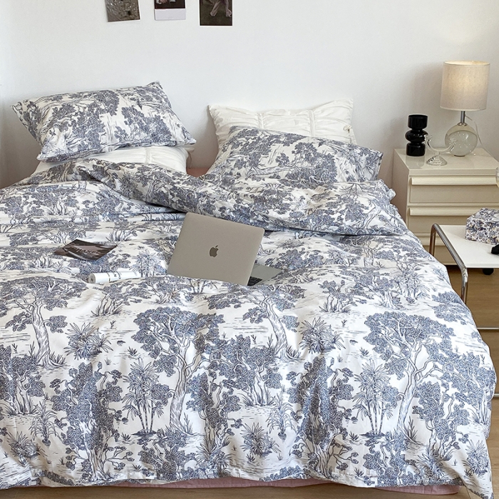 91家纺网 家纺一手货源 找家纺 昔可 2022新款英式庄园风全棉四件套 晚风