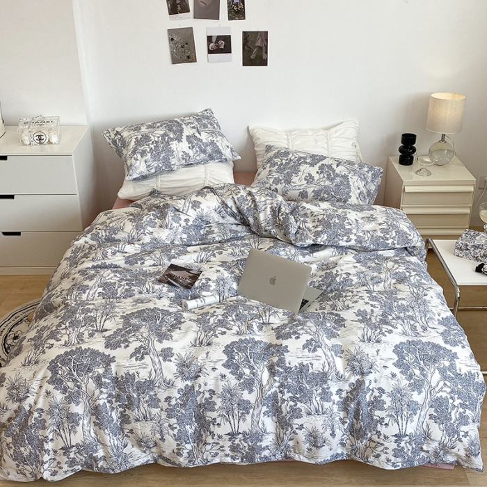 91家纺网 家纺一手货源 找家纺 昔可 2022新款英式庄园风全棉四件套 晚风