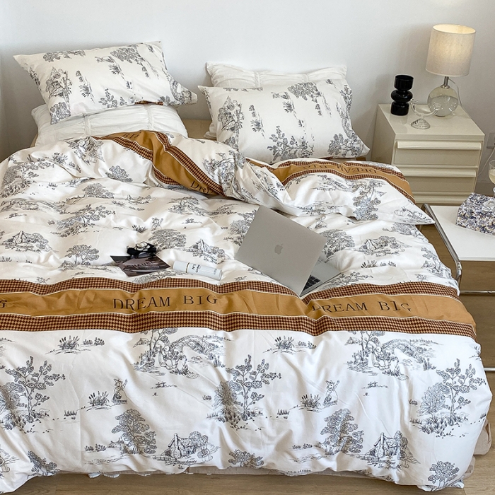 91家纺网 家纺一手货源 找家纺 昔可 2022新款英式庄园风全棉四件套 仲夏