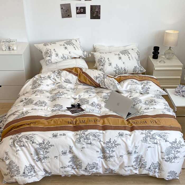 91家纺网 家纺一手货源 找家纺 昔可 2022新款英式庄园风全棉四件套 仲夏