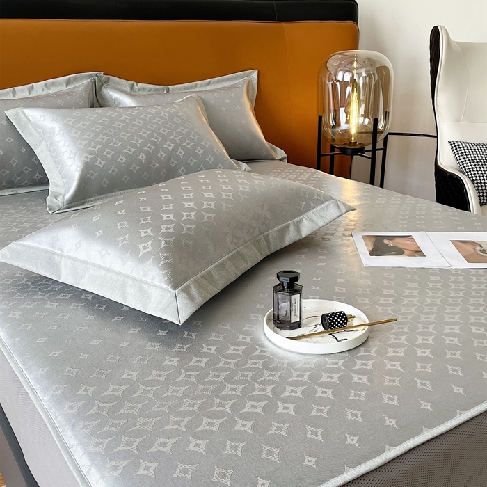 91家纺网 家纺一手货源 找家纺 三味舒屋 2025新款抗菌防螨凉感提花养生席-轻奢系 星云灰