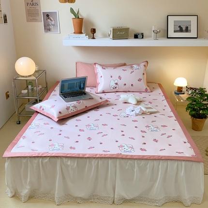 91家纺网 家纺一手货源 找家纺 昔可 2022新款900D数码印花冰藤养生席 玫瑰兔