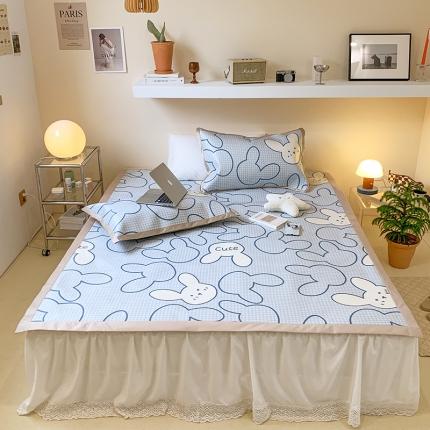 91家纺网 家纺一手货源 找家纺 昔可 2022新款900D数码印花冰藤养生席 千鸟格兔