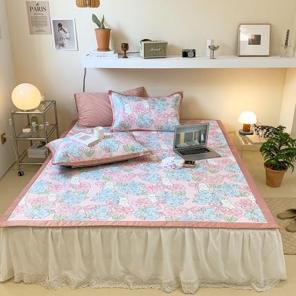 91家纺网 家纺一手货源 找家纺 昔可 2022新款900D数码印花冰藤养生席 樱花兔