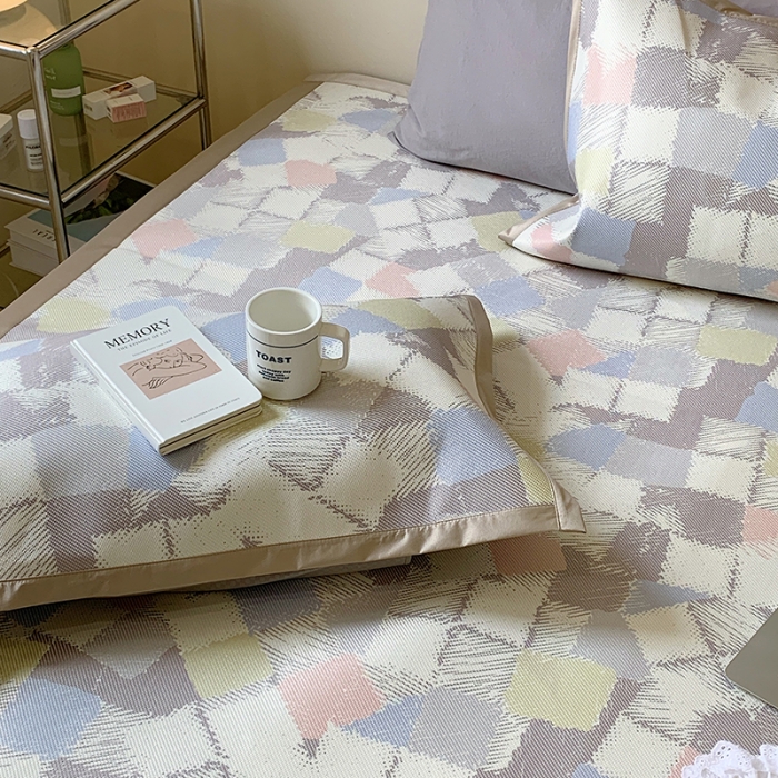 91家纺网 家纺一手货源 找家纺 昔可 2022新款900D数码印花冰藤养生席 彩色香香格