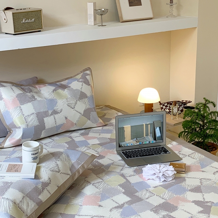 91家纺网 家纺一手货源 找家纺 昔可 2022新款900D数码印花冰藤养生席 彩色香香格