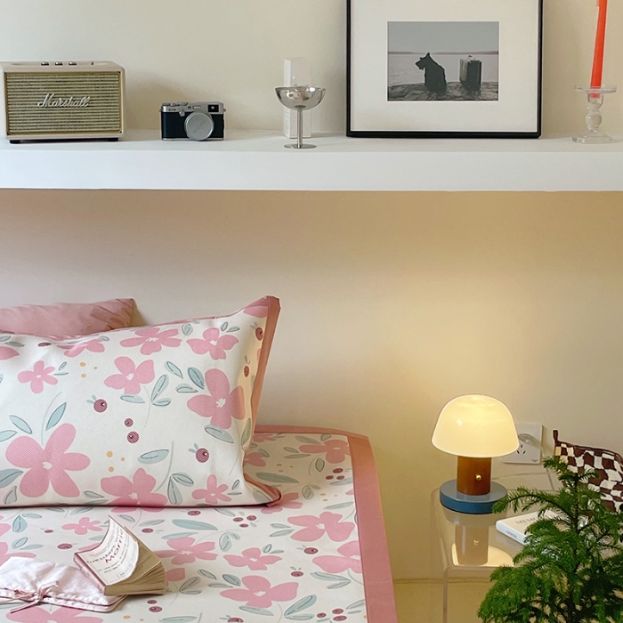 91家纺网 家纺一手货源 找家纺 昔可 2022新款900D数码印花冰藤养生席 粉色果实花