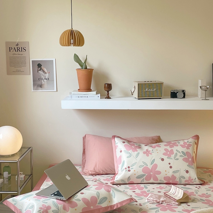 91家纺网 家纺一手货源 找家纺 昔可 2022新款900D数码印花冰藤养生席 粉色果实花