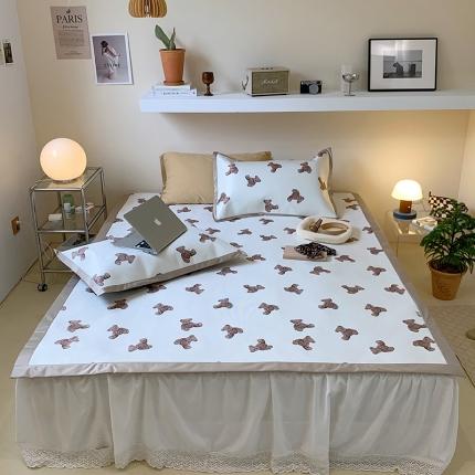 昔可 2022新款900D数码印花冰藤养生席 韩国小熊