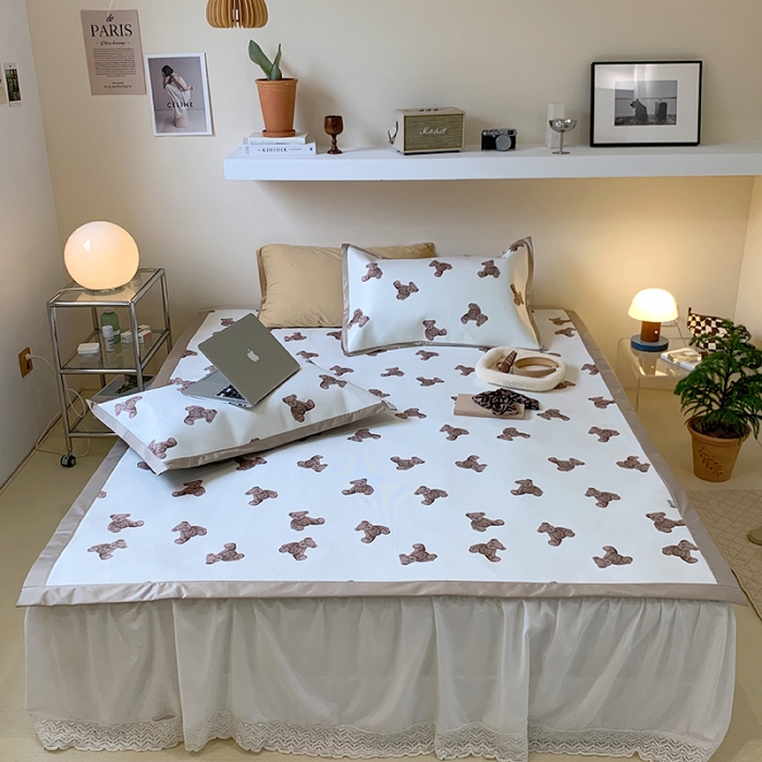 91家纺网 家纺一手货源 找家纺 昔可 2022新款900D数码印花冰藤养生席 韩国小熊