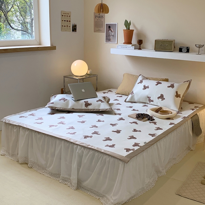 91家纺网 家纺一手货源 找家纺 昔可 2022新款900D数码印花冰藤养生席 韩国小熊