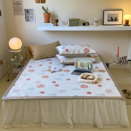 昔可 2022新款900D数码印花冰藤养生席 苹果兔