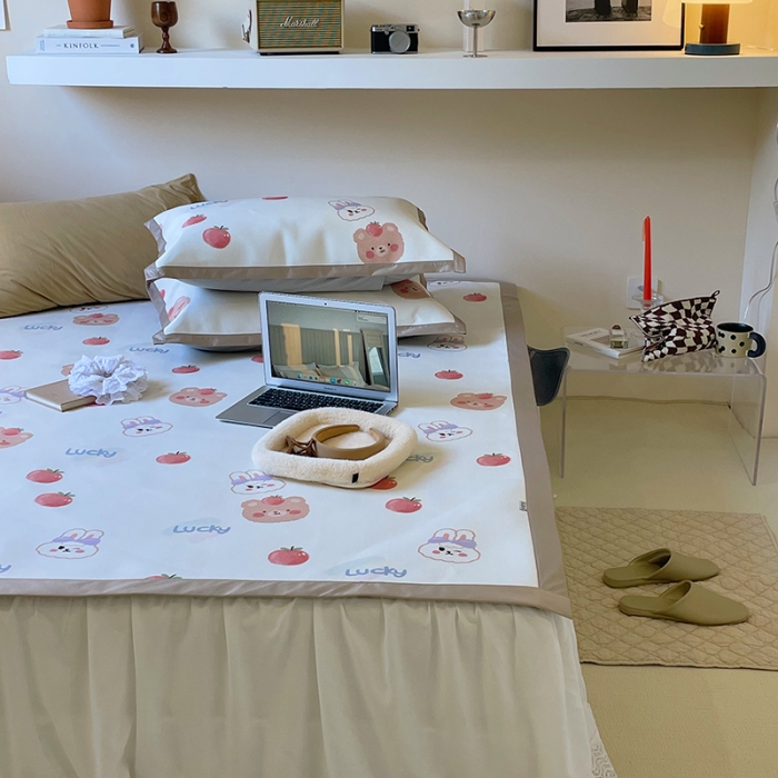 91家纺网 家纺一手货源 找家纺 昔可 2022新款900D数码印花冰藤养生席 苹果兔