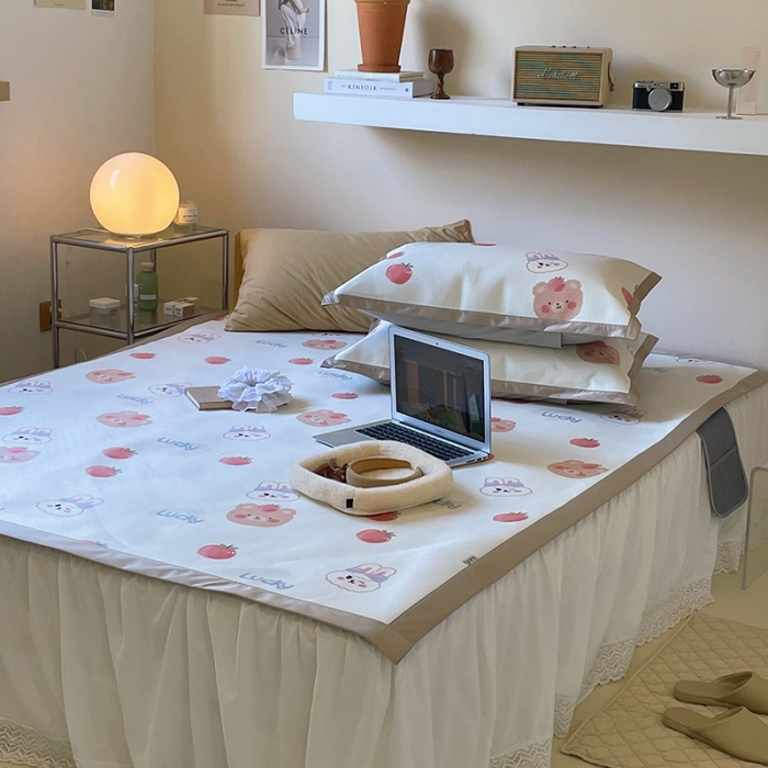 91家纺网 家纺一手货源 找家纺 昔可 2022新款900D数码印花冰藤养生席 苹果兔