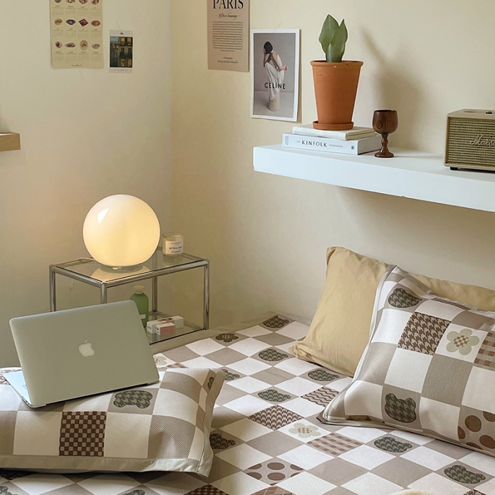 91家纺网 家纺一手货源 找家纺 昔可 2022新款900D数码印花冰藤养生席 棋盘熊