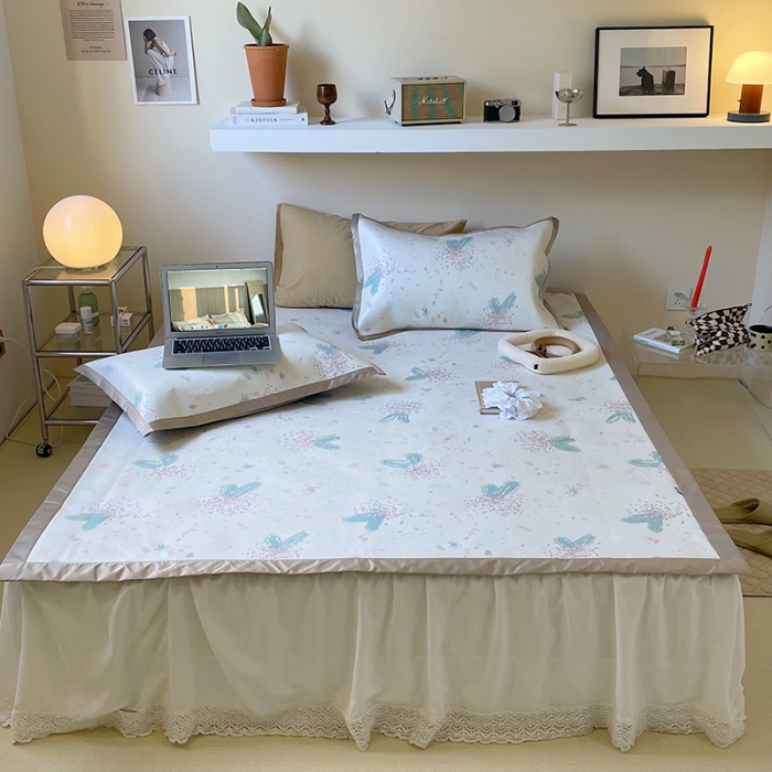 91家纺网 家纺一手货源 找家纺 昔可 2022新款900D数码印花冰藤养生席 水彩爱心