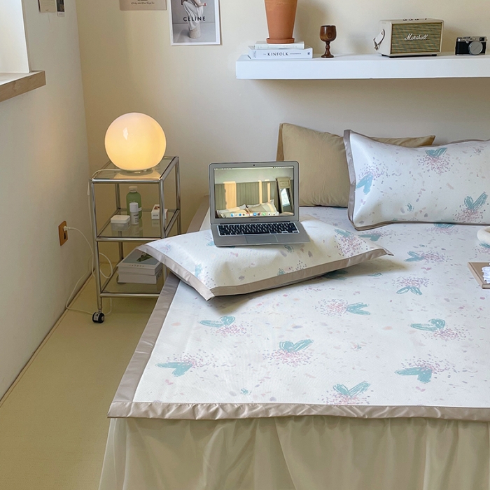 91家纺网 家纺一手货源 找家纺 昔可 2022新款900D数码印花冰藤养生席 水彩爱心