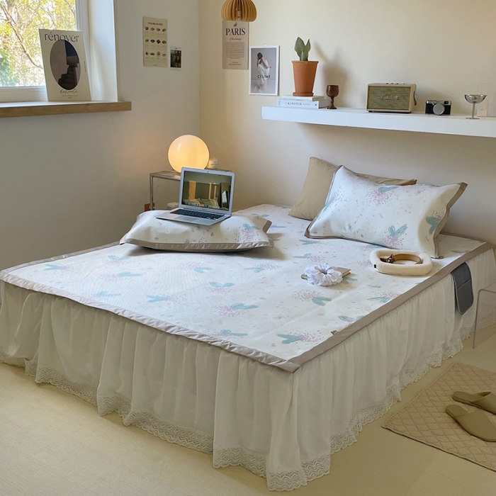 91家纺网 家纺一手货源 找家纺 昔可 2022新款900D数码印花冰藤养生席 水彩爱心