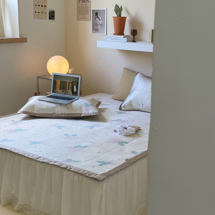 91家纺网 家纺一手货源 找家纺 昔可 2022新款900D数码印花冰藤养生席 水彩爱心