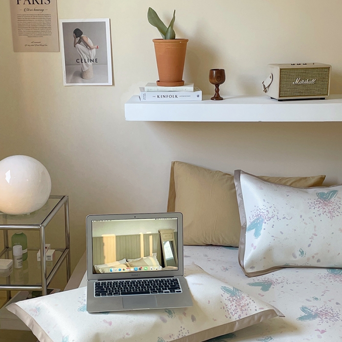 91家纺网 家纺一手货源 找家纺 昔可 2022新款900D数码印花冰藤养生席 水彩爱心