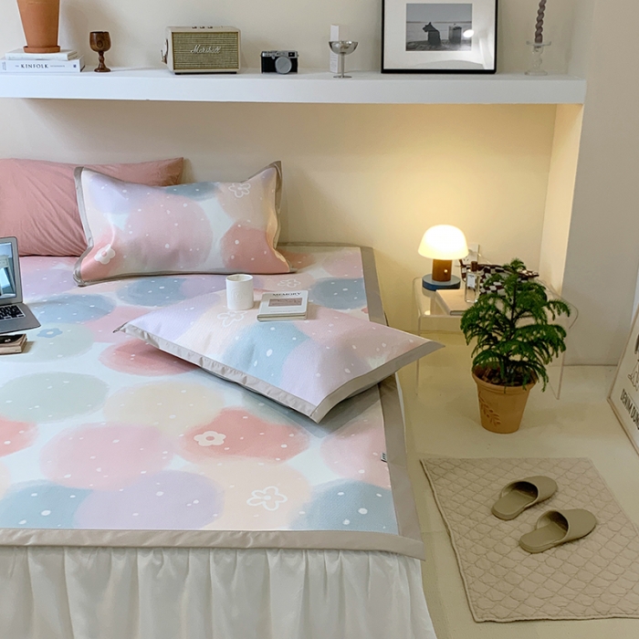 91家纺网 家纺一手货源 找家纺 昔可 2022新款900D数码印花冰藤养生席 夏日泡泡