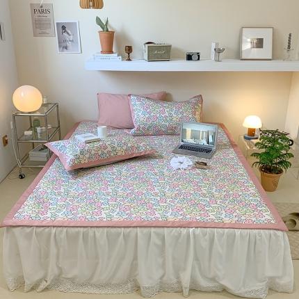 昔可 2022新款900D数码印花冰藤养生席 夏日小花