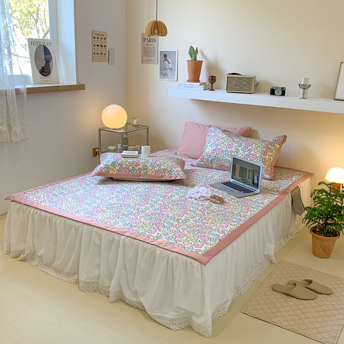 91家纺网 家纺一手货源 找家纺 昔可 2022新款900D数码印花冰藤养生席 夏日小花