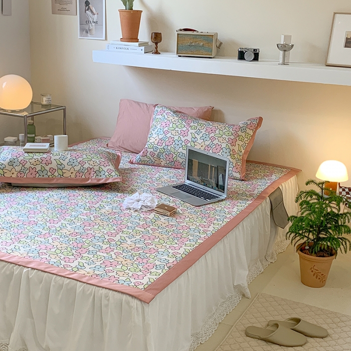 91家纺网 家纺一手货源 找家纺 昔可 2022新款900D数码印花冰藤养生席 夏日小花