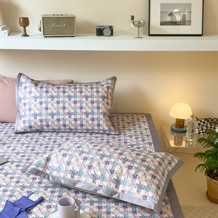 91家纺网 家纺一手货源 找家纺 昔可 2022新款900D数码印花冰藤养生席 香香紫