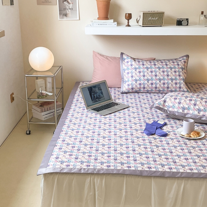 91家纺网 家纺一手货源 找家纺 昔可 2022新款900D数码印花冰藤养生席 香香紫