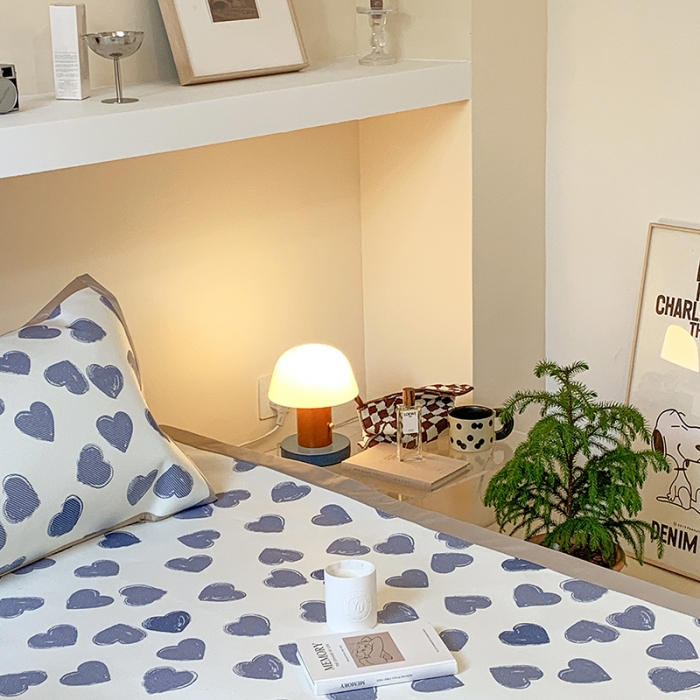 91家纺网 家纺一手货源 找家纺 昔可 2022新款900D数码印花冰藤养生席 小爱心蓝