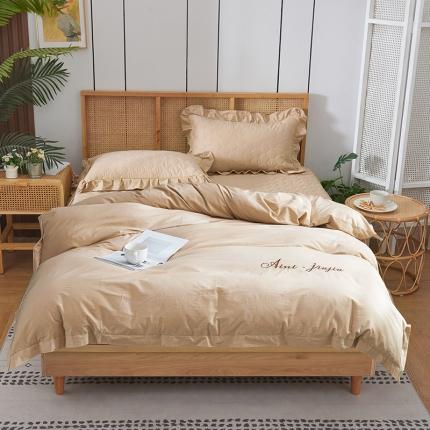 91家纺网 家纺一手货源 找家纺 （总）爱妮玖玖 素拼夹棉床笠四件套