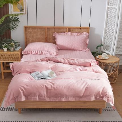 91家纺网 家纺一手货源 找家纺 （总）爱妮玖玖 素拼夹棉床笠四件套