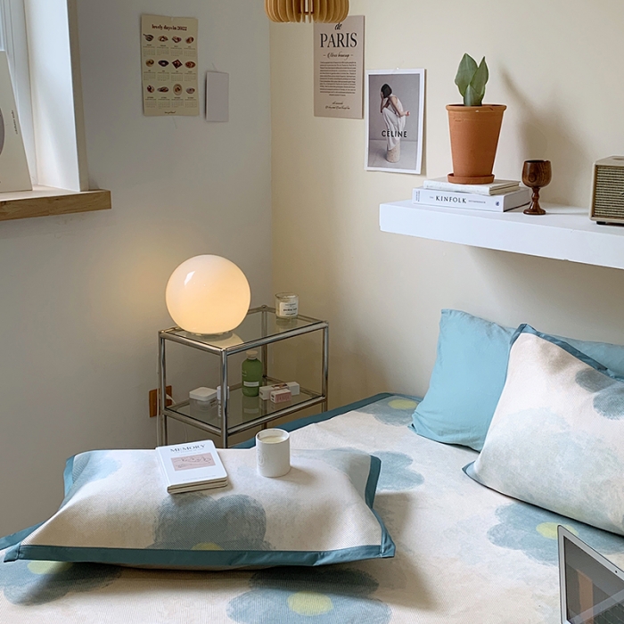 91家纺网 家纺一手货源 找家纺 昔可 2022新款900D数码印花冰藤养生席 写意蓝花