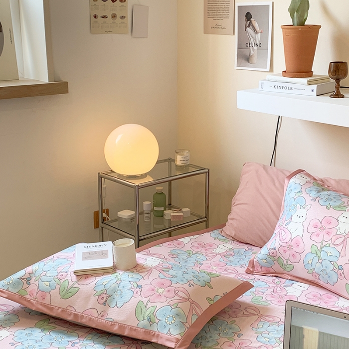 91家纺网 家纺一手货源 找家纺 昔可 2022新款900D数码印花冰藤养生席 樱花兔