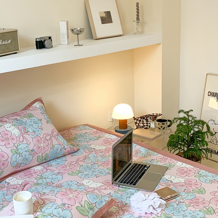 91家纺网 家纺一手货源 找家纺 昔可 2022新款900D数码印花冰藤养生席 樱花兔