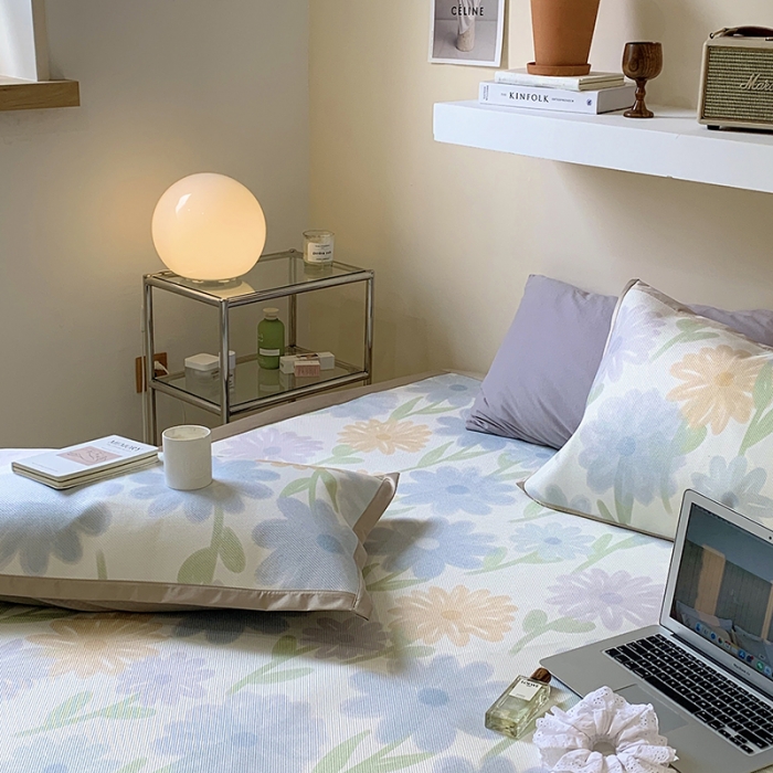 91家纺网 家纺一手货源 找家纺 昔可 2022新款900D数码印花冰藤养生席 油画兰花